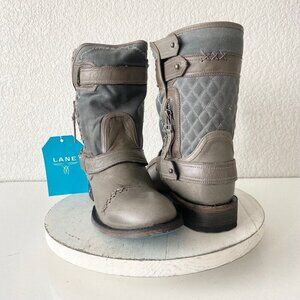 Lane DUSTOFF Womens Cowboy Boots 9 Gray Leather Cowgirl Ankle Boots Western